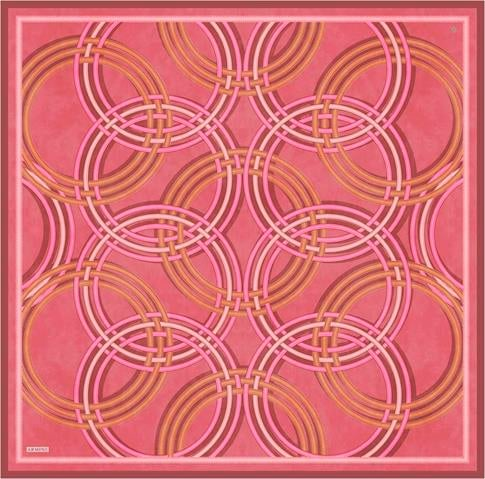 Armine Klasik Desenli Saf İpek Twill Eşarp 9333D 38