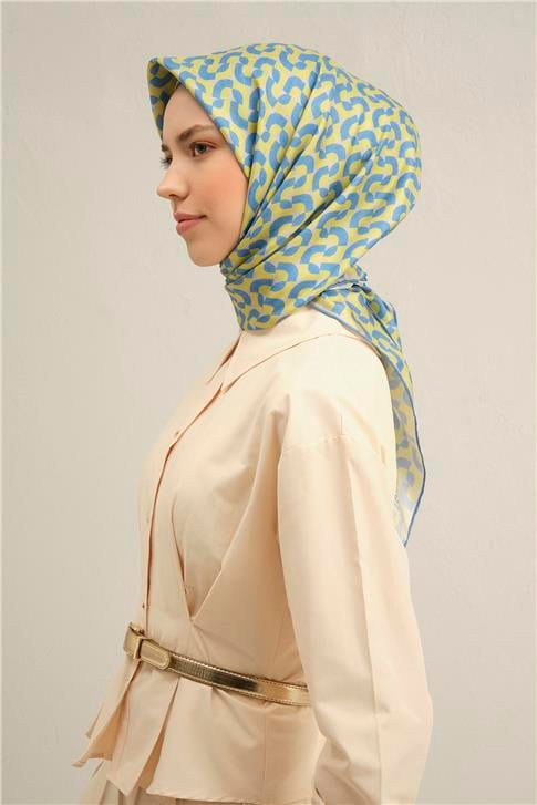 Armine Klasik Desenli Saf İpek Twill Eşarp 9321D 81