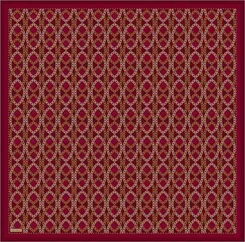 Armine Klasik Desenli Saf İpek Twill Eşarp 9410D 01