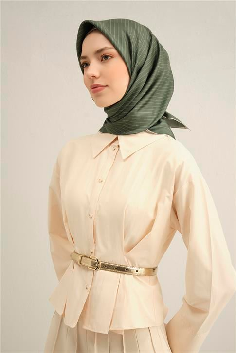 Armine Klasik Desenli Saf İpek Twill Eşarp 9348D 54