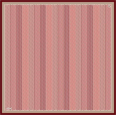 Armine Klasik Desenli Saf İpek Twill Eşarp 9319D 07