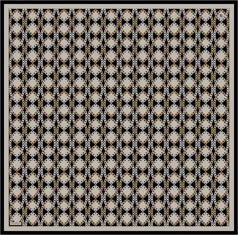 Armine Klasik Desenli Saf İpek Twill Eşarp 9410D 81