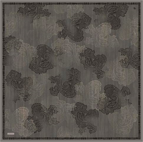 Armine Klasik Desenli Saf İpek Twill Eşarp 9428D 36