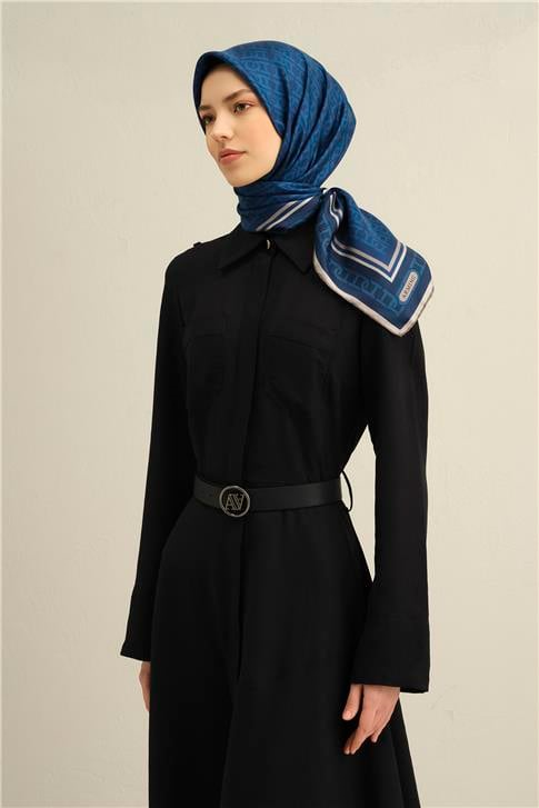 Armine Klasik Desenli Saf İpek Twill Eşarp 9301D 85