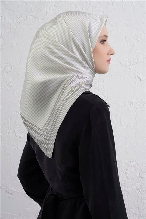 Armine Klasik Desenli Saf İpek Twill Eşarp 9404D 83