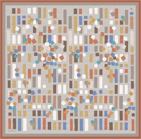 Armine Klasik Desenli Saf İpek Twill Eşarp 9346 02