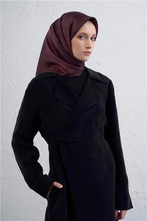 Armine Klasik Desenli Saf İpek Twill Eşarp 9428D 82
