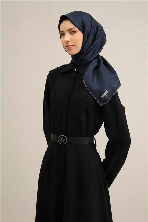 Armine Klasik Desenli Saf İpek Twill Eşarp 9348D 80