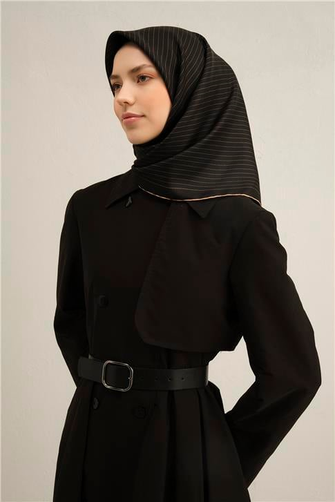 Armine Klasik Desenli Saf İpek Twill Eşarp 9348D 02
