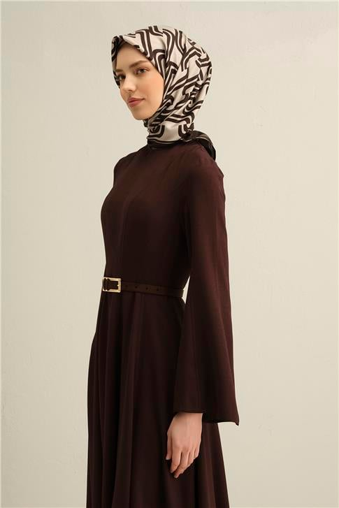 Armine Klasik Desenli Saf İpek Twill Eşarp 9343D 52