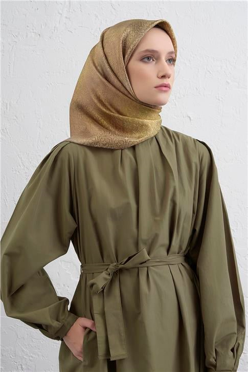 Armine Klasik Desenli Saf İpek Twill Eşarp 9437D 35