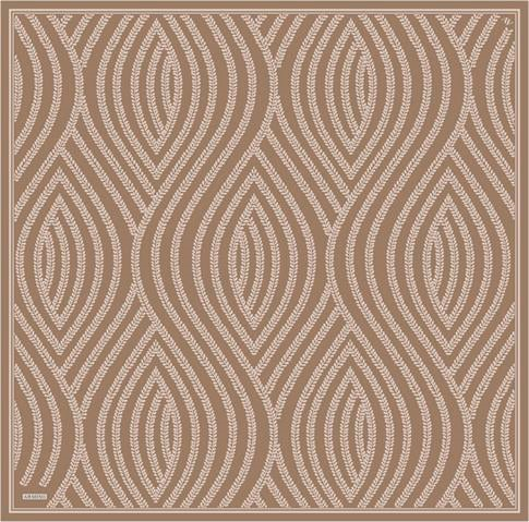 Armine Klasik Desenli Saf İpek Twill Eşarp 9351D 87