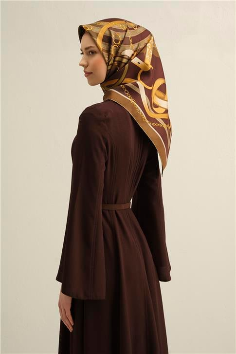 Armine Klasik Desenli Saf İpek Twill Eşarp 9315D 51