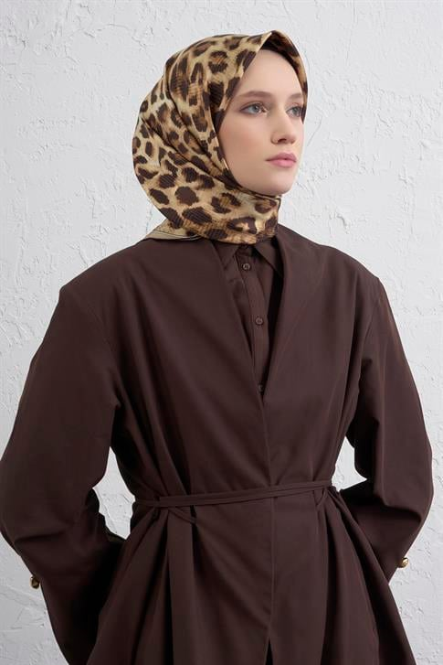 Armine Klasik Desenli Saf İpek Twill Eşarp 9425D 37