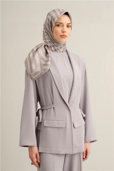 Armine Klasik Desenli Saf İpek Twill Eşarp 9351D 51