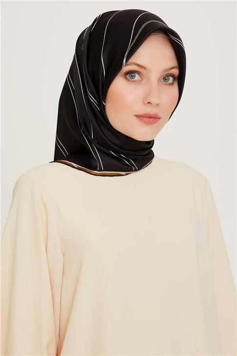 Armine Klasik Desenli Sura Saf İpek Eşarp 9251D 09