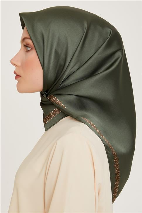 Armine Klasik Desenli Sura Saf İpek Eşarp 9260D 03 35