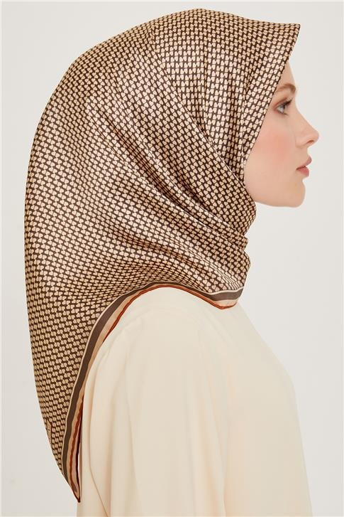 Armine Klasik Desenli Sura Saf İpek Eşarp 9243D 06 06