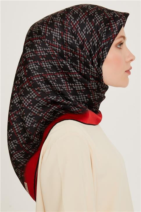 Armine Klasik Desenli Sura Saf İpek Eşarp 9239D 05
