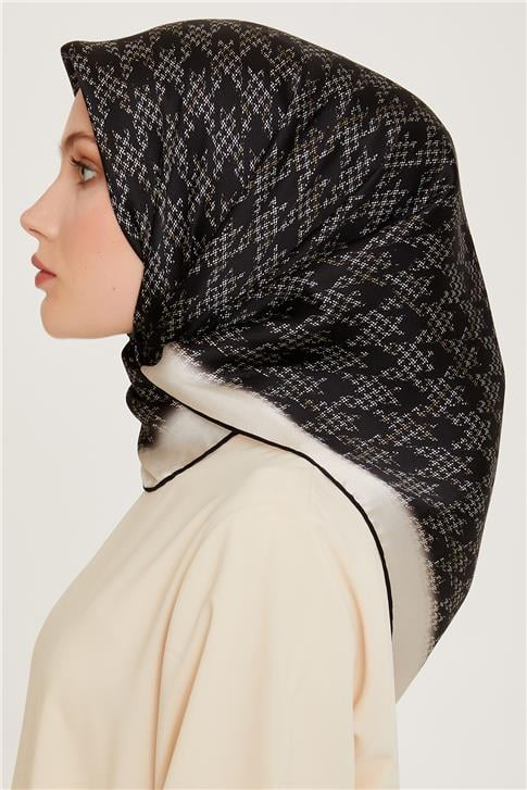 Armine Klasik Desenli Sura Saf İpek Eşarp 9239D 06