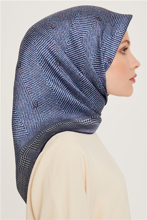 Armine Klasik Desenli Sura Saf İpek Eşarp 9252D 02