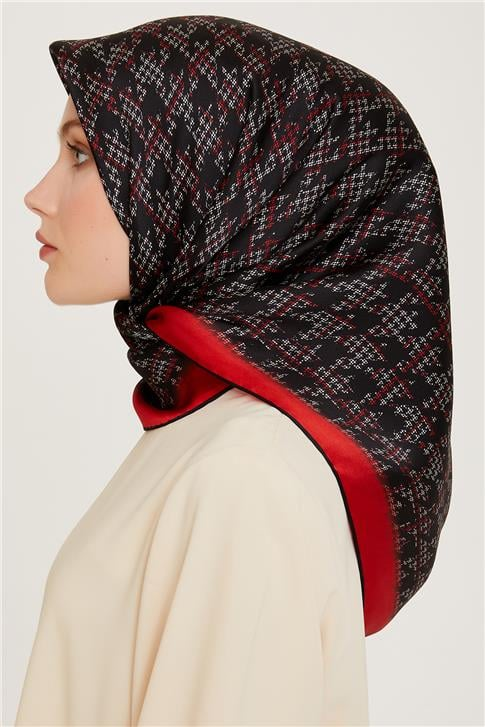 Armine Klasik Desenli Sura Saf İpek Eşarp 9239D 05