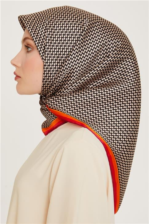 Armine Klasik Desenli Sura Saf İpek Eşarp 9243D 06 02
