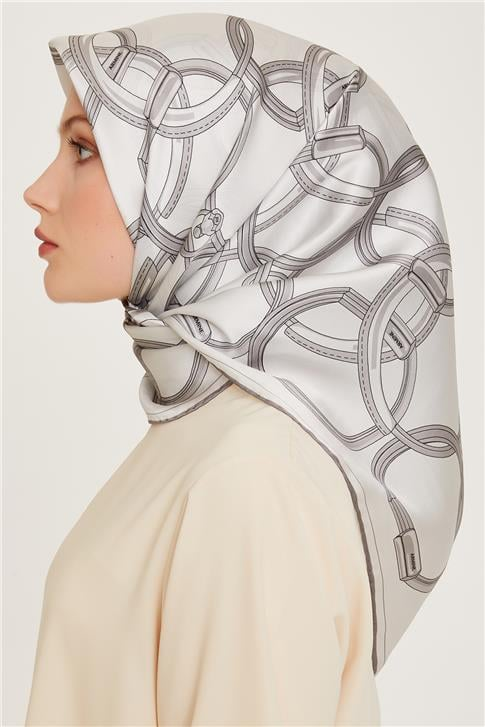 Armine Klasik Desenli Sura Saf İpek Eşarp 9203D 86