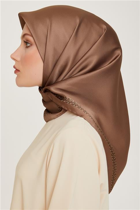 Armine Klasik Desenli Sura Saf İpek Eşarp 9260D 03 36