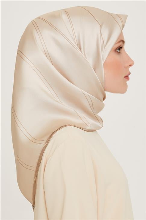 Armine Klasik Desenli Sura Saf İpek Eşarp 9251D 53
