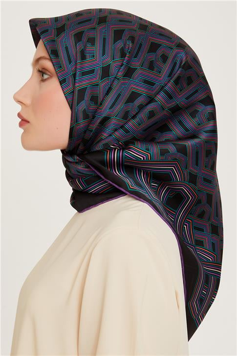 Armine Klasik Desenli Sura Saf İpek Eşarp 9213D 80