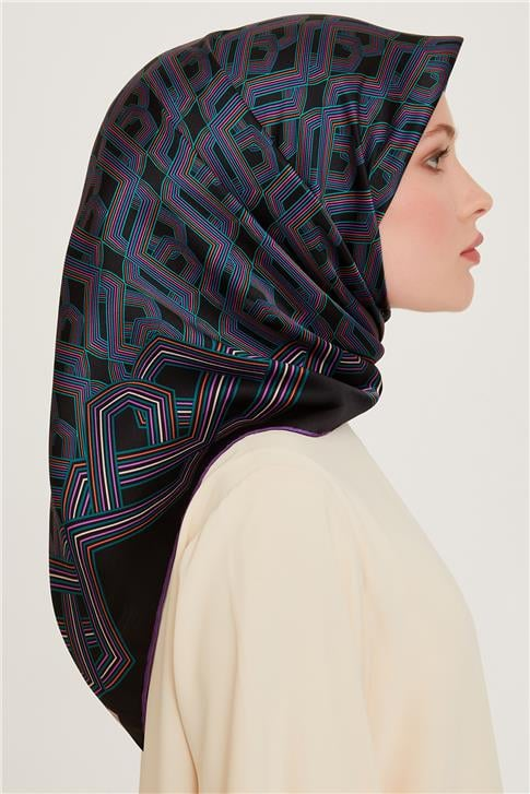 Armine Klasik Desenli Sura Saf İpek Eşarp 9213D 80