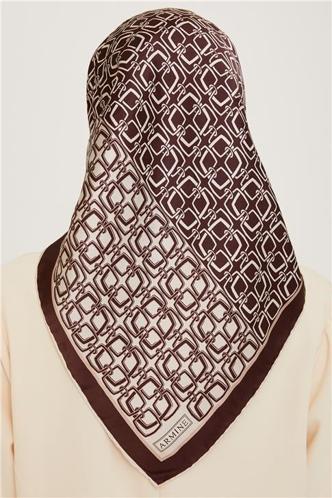 Armine Klasik Desenli Sura Saf İpek Eşarp 9248D 80 83