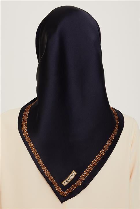 Armine Klasik Desenli Sura Saf İpek Eşarp 9260D 03 09