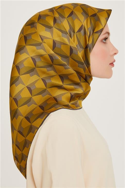 Armine Klasik Desenli Sura Saf İpek Eşarp 9204D 53
