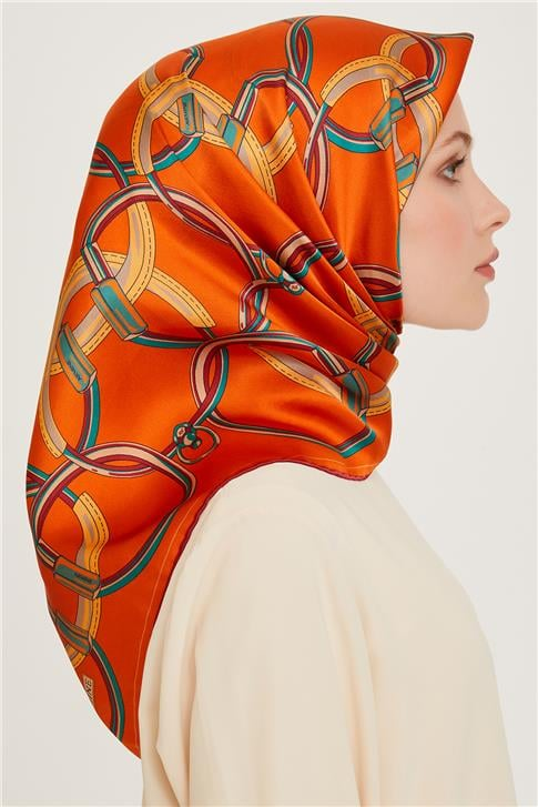 Armine Klasik Desenli Sura Saf İpek Eşarp 9203D 89