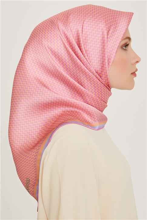 Armine Klasik Desenli Sura Saf İpek Eşarp 9243D 06 52