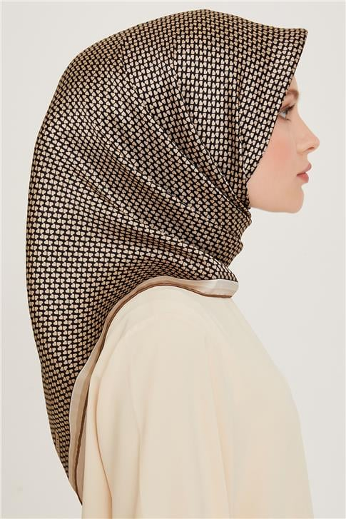 Armine Klasik Desenli Sura Saf İpek Eşarp 9243D 06 31