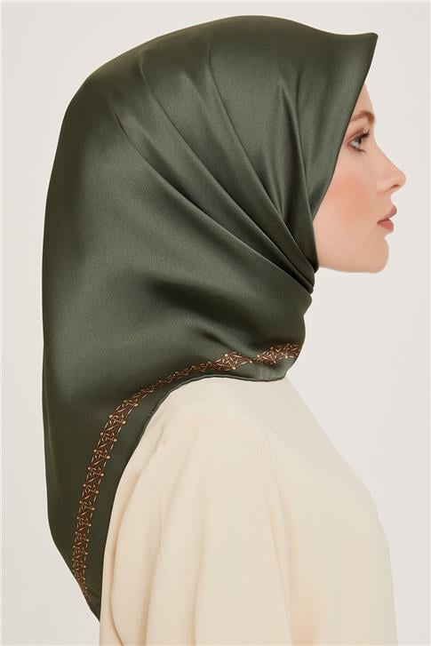 Armine Klasik Desenli Sura Saf İpek Eşarp 9260D 03 35