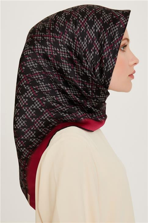 Armine Klasik Desenli Sura Saf İpek Eşarp 9239D 04