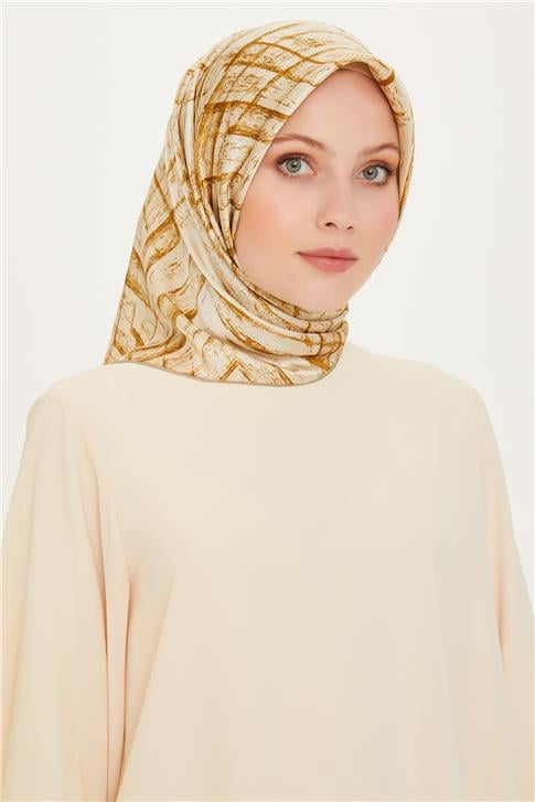 Armine Klasik Desenli Sura Saf İpek Eşarp 9258D 07
