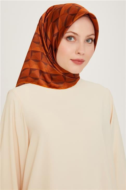 Armine Klasik Desenli Sura Saf İpek Eşarp 9204D 01