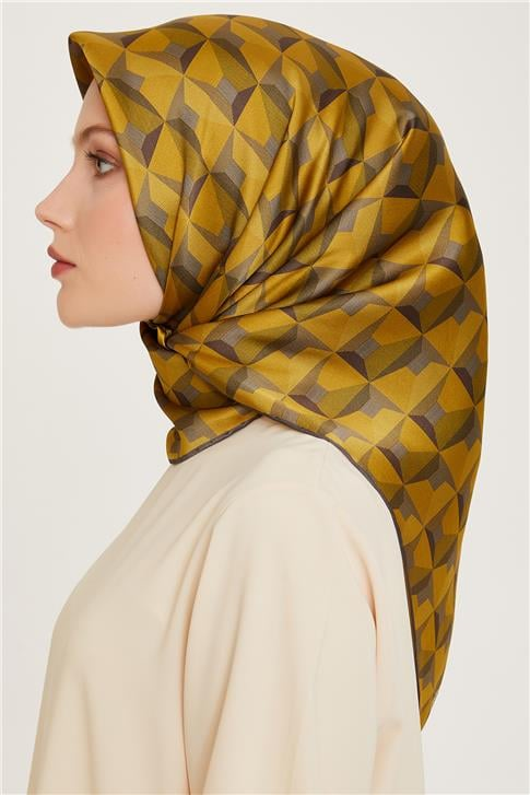 Armine Klasik Desenli Sura Saf İpek Eşarp 9204D 53