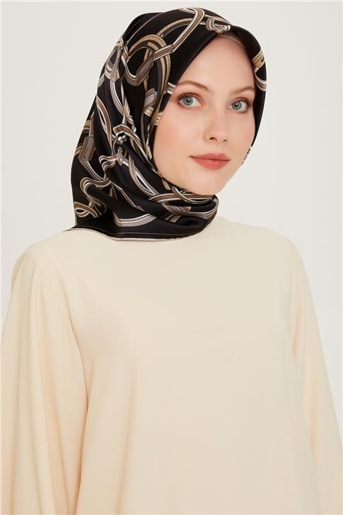 Armine Klasik Desenli Sura Saf İpek Eşarp 9203D 03