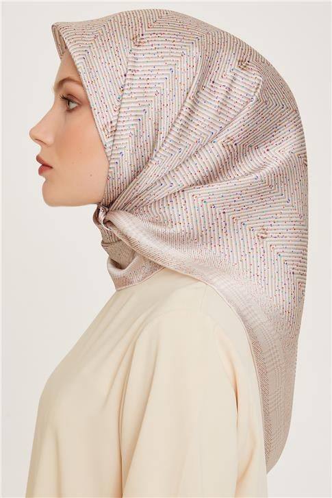 Armine Klasik Desenli Sura Saf İpek Eşarp 9252D 04