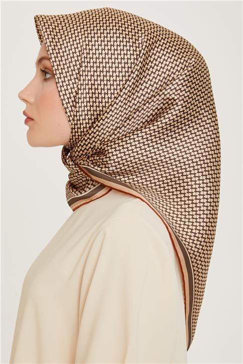 Armine Klasik Desenli Sura Saf İpek Eşarp 9243D 06 06
