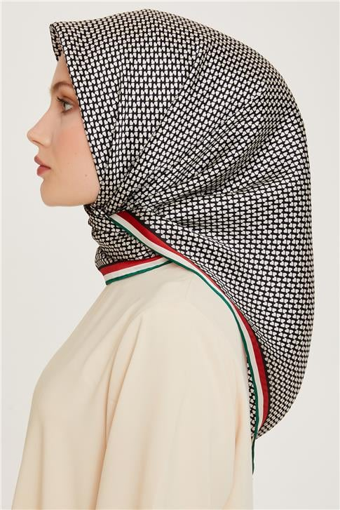 Armine Klasik Desenli Sura Saf İpek Eşarp 9243D 06 80