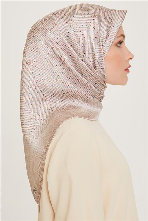 Armine Klasik Desenli Sura Saf İpek Eşarp 9252D 04