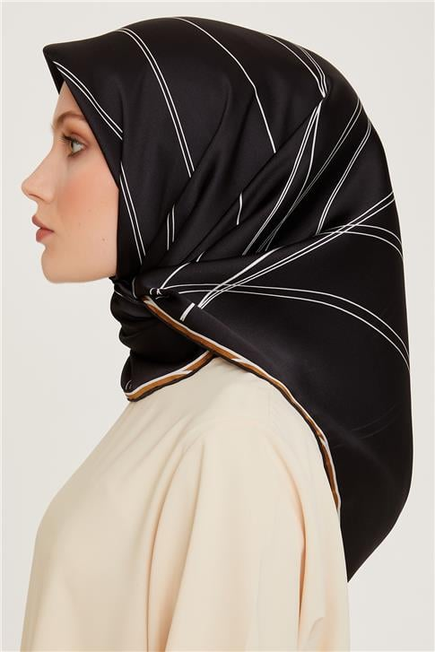 Armine Klasik Desenli Sura Saf İpek Eşarp 9251D 09