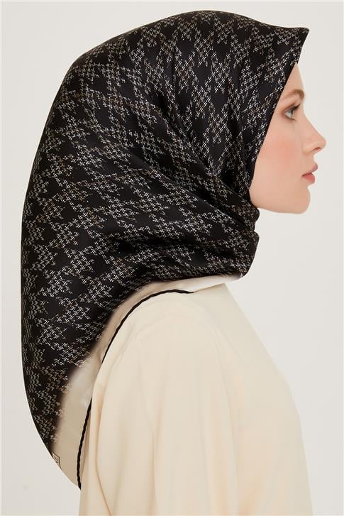 Armine Klasik Desenli Sura Saf İpek Eşarp 9239D 06